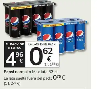 Consum Pepsi normal o max oferta
