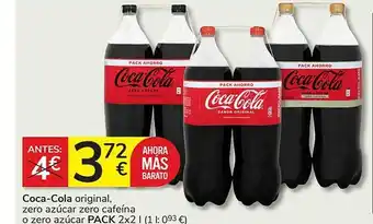 Consum Coca-cola original, zero azúcar zero cafeína o zero azúcar oferta