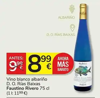 Consum Vino blanco albariño d.o. rías baixas faustino rivero oferta