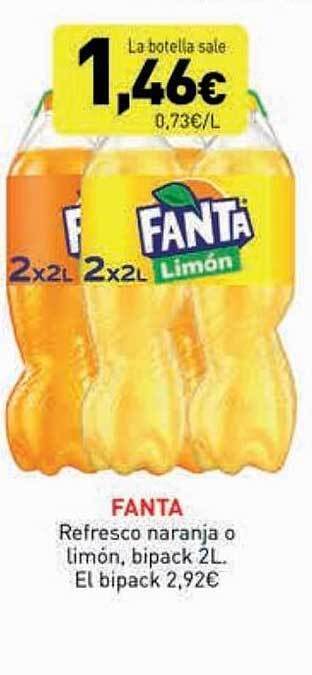 Hiperber Fanta refresco naranja o limón, bipack oferta