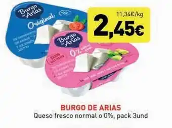 Hiperber Burgo de arias queso fresco normal o 0% pack 3 oferta