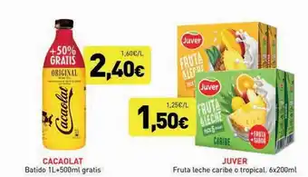 Hiperber Cacaolat batido gratis juver fruta leche caribe tropical oferta