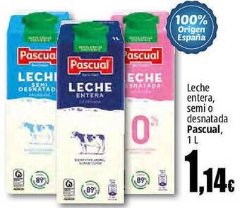 Unide Supermercados Leche entera, semi o desnatada pascual oferta