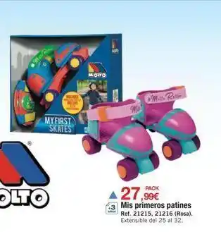 DRIM My first skates molto matte rotter 27,99€ mis primeros patines ref. 21215, 21216 (rosa). extensible del 25 al 32. oferta