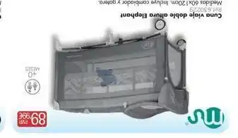 DRIM Cuna viaje doble altura elephant ref.630229 medidas 60x120cm. incluye cambiador y gatera. 89.99€ +0 meses oferta