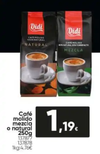 Family Cash Café Molido Mezcla o Natural 250g oferta