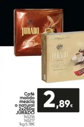 Family Cash Café Molido Mezcla o Natural 2x250g Jurado oferta