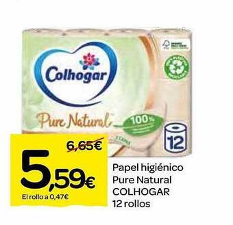 Dialprix Papel higiénico pure natural colhogar oferta