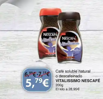 Dialprix Café soluble natural o descafeinado vitalissimo nescafé oferta