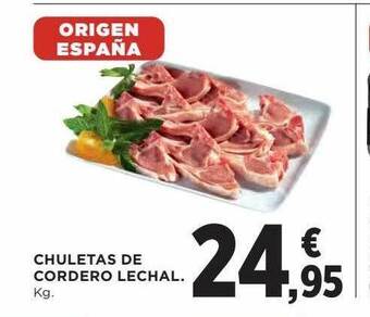 El Corte Inglés Chuletas de cordero lechal oferta