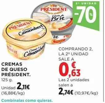 El Corte Inglés 2a unidad -70% cremas de queso président oferta