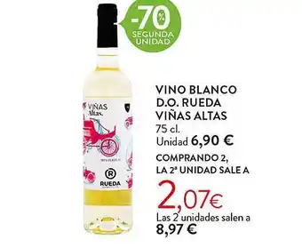Hipercor -70% segunda unidad vino blanco d.o. rueda viñas altas oferta