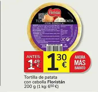 Consum Tortilla de patata con cebolla floristán oferta