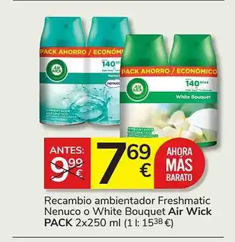 Consum Recambio ambientador freshmatic nenuco o white bouquet air wick oferta