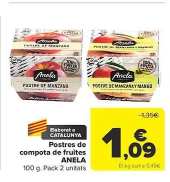 Carrefour Postres de compota de fruites anela pack 2 oferta