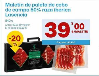 AhorraMas Maletin de paleta de cebo de campo 50% raza ibérica lasencia oferta