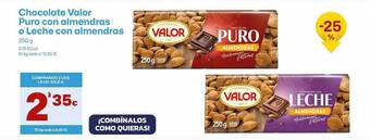 AhorraMas Chocolate valor puro con almendras o leche con almendras oferta