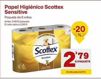 AhorraMas Papel higiénico scottex sensitive oferta