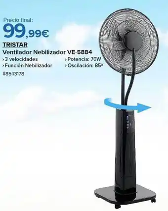 Costco Tristar ventilador nebilizador ve-5884 oferta