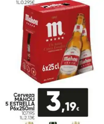 Family Cash Cerveza Mahou 5 Estrellas P6x250ml oferta