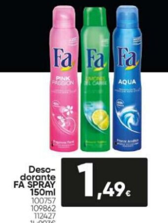 Family Cash Desodorante Fa Spray 150ml oferta