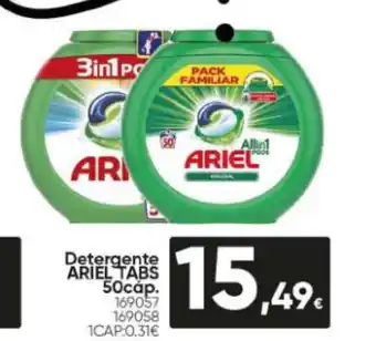 Family Cash Detergente Ariel Tabs 50cap oferta