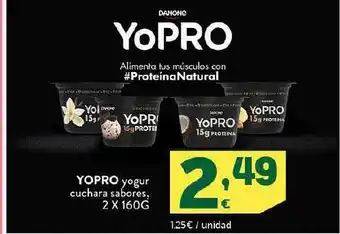 HiperDino Yopro yogur cuchara sabores 2 oferta