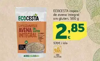 HiperDino Ecocesta copos de avena integral sin gluten oferta
