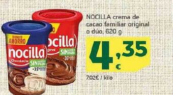 HiperDino Nocilla crema de cacao familiar original o dúo oferta