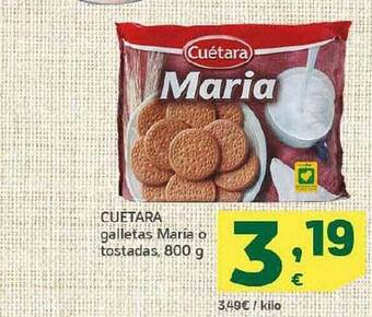 HiperDino Cuetara galletas maría o tostadas oferta