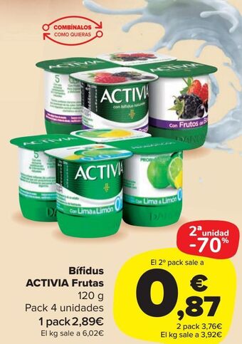 Carrefour Market Bífidus activia frutas oferta