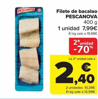 Carrefour Filete de bacalao pescanova oferta