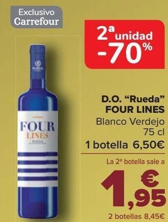 Carrefour D.o. ''rueda'' four lines blanco verdejo oferta