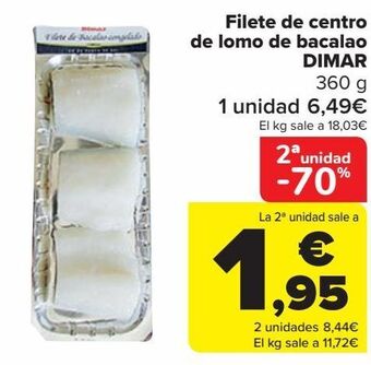 Carrefour Filete de centro de lomo de bacalao dimar oferta