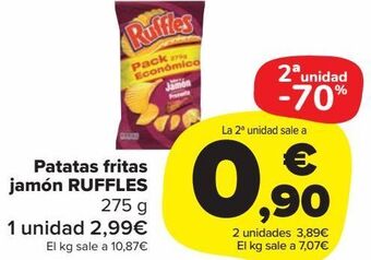 Carrefour Market Patatas fritas jamón ruffles oferta