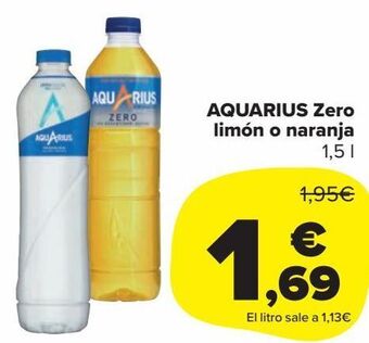 Carrefour Market Aquarius zero limón o naranja oferta