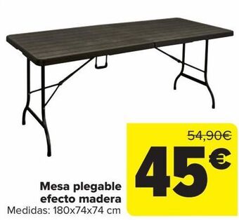 Carrefour Mesa plegable efecto madera oferta