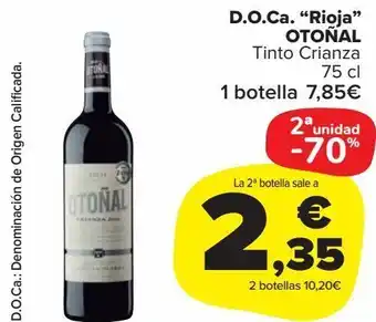 Carrefour Market D.o.ca. ''rioha'' otoñal tinto crianza oferta