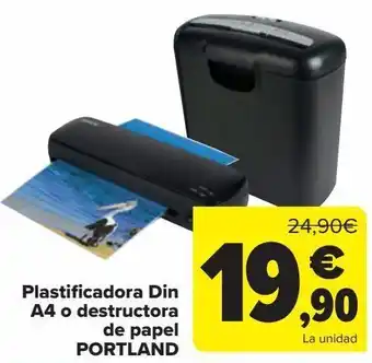 Carrefour Plastificadora din a4 o destructora de papel portland oferta