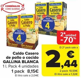 Carrefour Caldo casero de pollo o cocido gallina blanca oferta