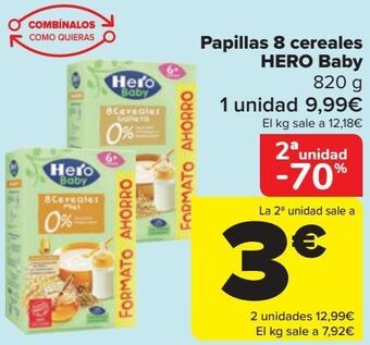 Carrefour Papillas 8 cereales hero baby oferta