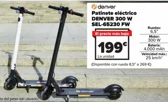 Carrefour Patinete eléctrivo denver 300 w sel-65230 fw oferta