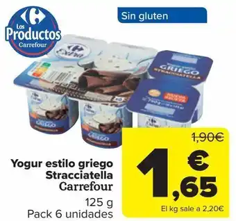 Carrefour Yogur estilo griego stracciatella carrefour oferta