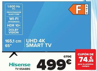Carrefour Hisense tv 65a6bg oferta