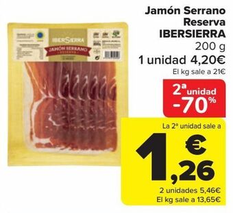 Carrefour Jamón serrano reserva ibersierra oferta