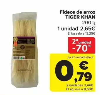 Carrefour Fideos de arroz tiger khan oferta