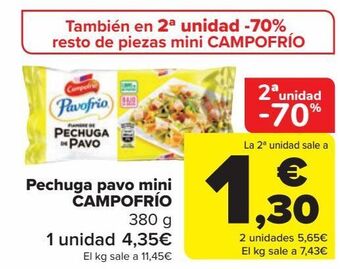 Carrefour Pechuga de pavo mini campofrío oferta