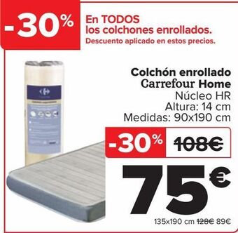 Carrefour Colchón enrollado carrefour home oferta