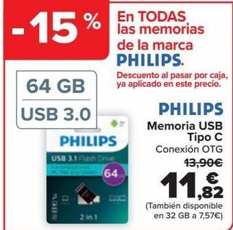 Carrefour Philips memoria usb tipo c oferta