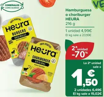 Carrefour Hamburguesa o choriburger heura oferta